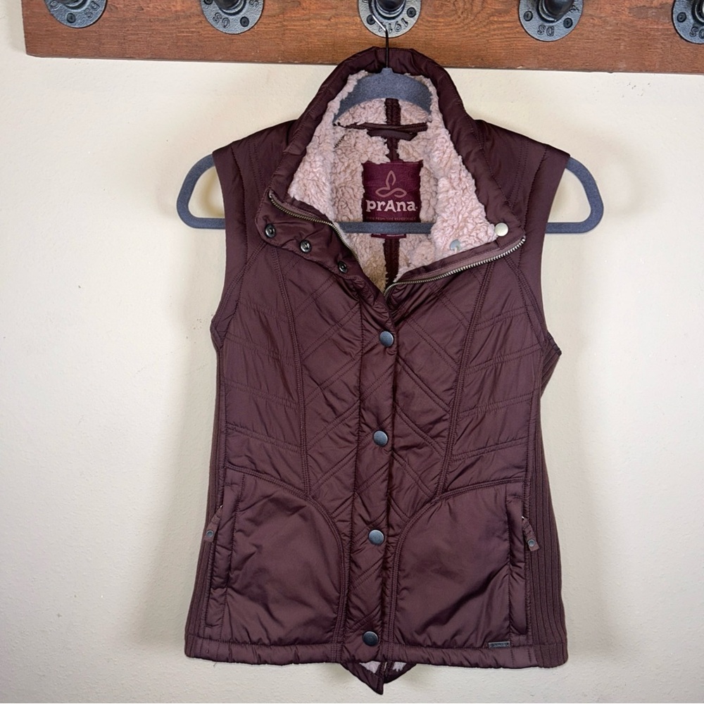 prAna DIVA VEST SHERPA LINED QUILTED Primaloft JACKET COAT SIZE SMALL